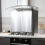 De Santii 60cm Curved Glass Chimney Hood - Stainless Steel