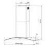 De Santii 60cm Curved Glass Chimney Hood - Stainless Steel