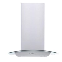De Santii 60cm Curved Glass Chimney Hood - Stainless Steel