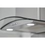 De Santii 60cm Curved Glass Chimney Hood - Stainless Steel
