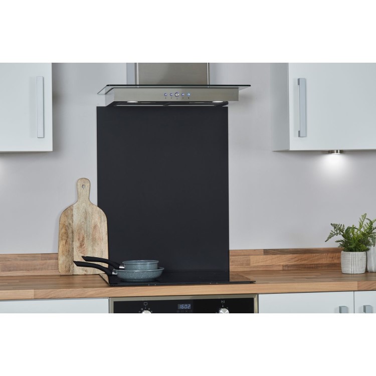 De Santii 60cm Flat Glass Chimney Cooker Hood  - Stainless Steel