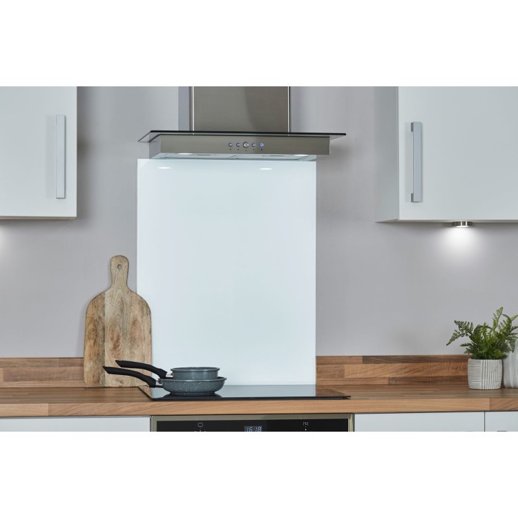 De Santii 60cm Flat Glass Chimney Cooker Hood  - Stainless Steel