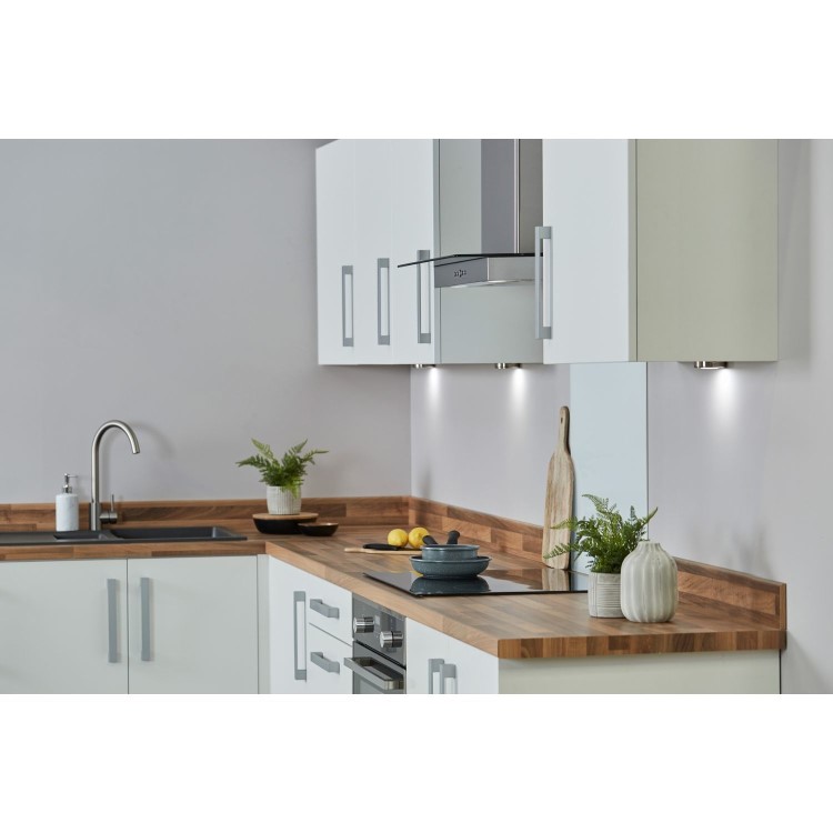 De Santii 60cm Flat Glass Chimney Cooker Hood  - Stainless Steel