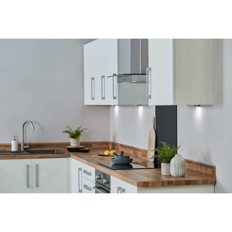 De Santii 60cm Flat Glass Chimney Cooker Hood  - Stainless Steel
