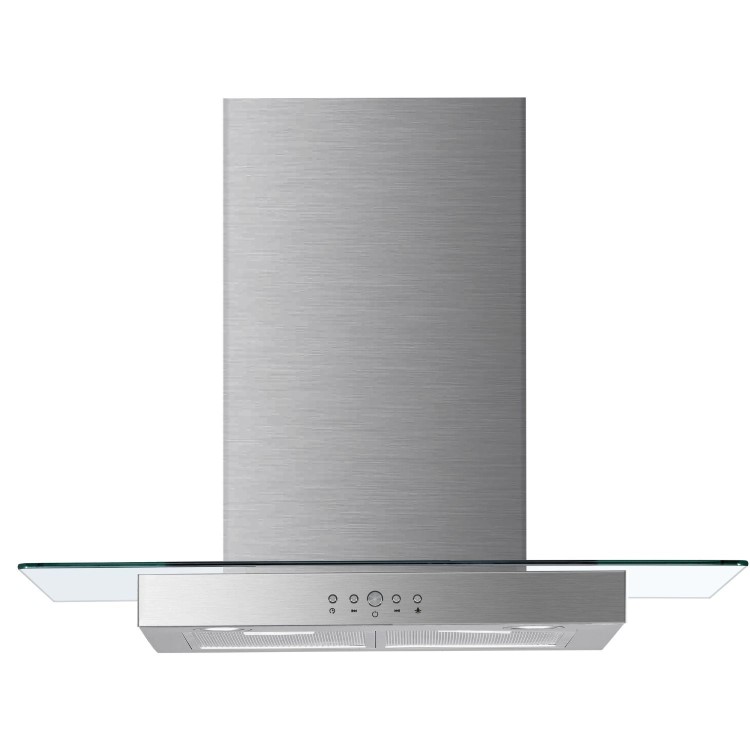 De Santii 60cm Flat Glass Chimney Cooker Hood  - Stainless Steel
