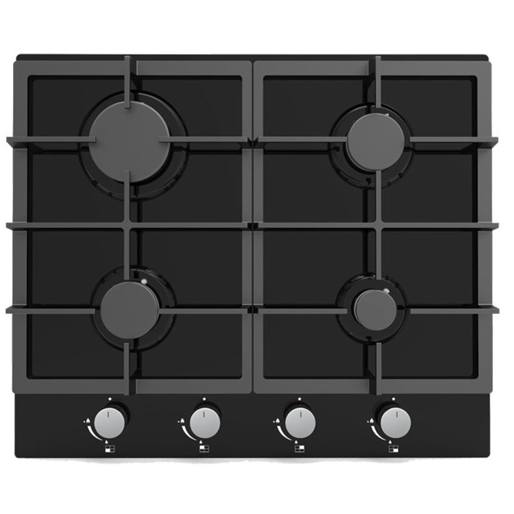 De Santii Esquire Splash 60cm 4 Burner Gas Hob - Black