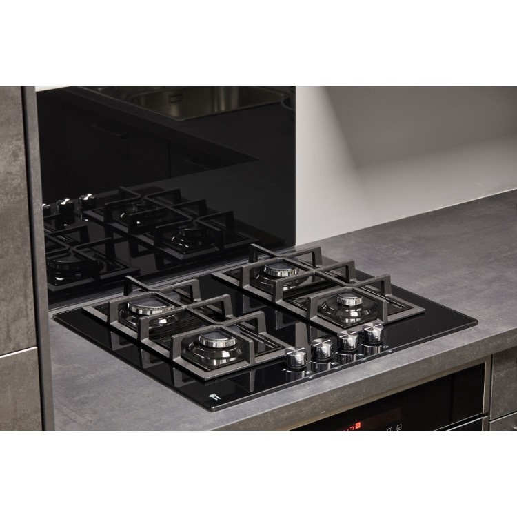 De Santii Esquire Splash 60cm 4 Burner Gas Hob - Black