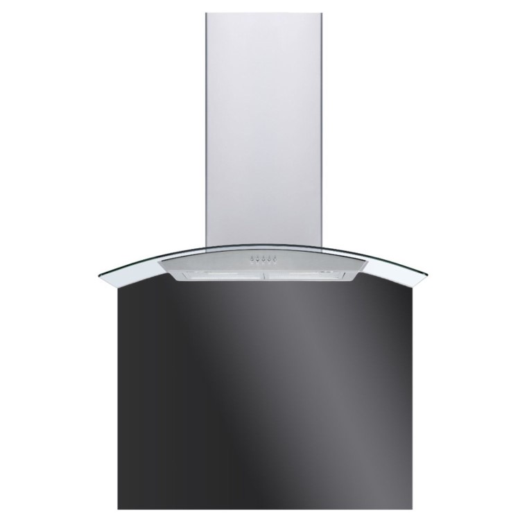 De Santii 600x750mm Toughened Glass Splashback - Black