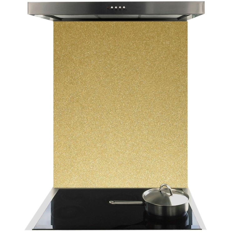 De Santii 600x750mm Toughened Glass Splashback - Brass