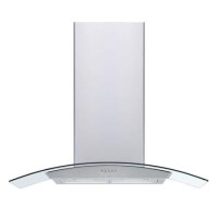 De Santii 70cm Curved Glass Chimney Cooker Hood - Stainless Steel
