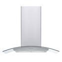 De Santii 70cm Curved Glass Chimney Cooker Hood - Stainless Steel