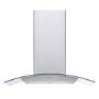 De Santii 70cm Curved Glass Chimney Cooker Hood - Stainless Steel