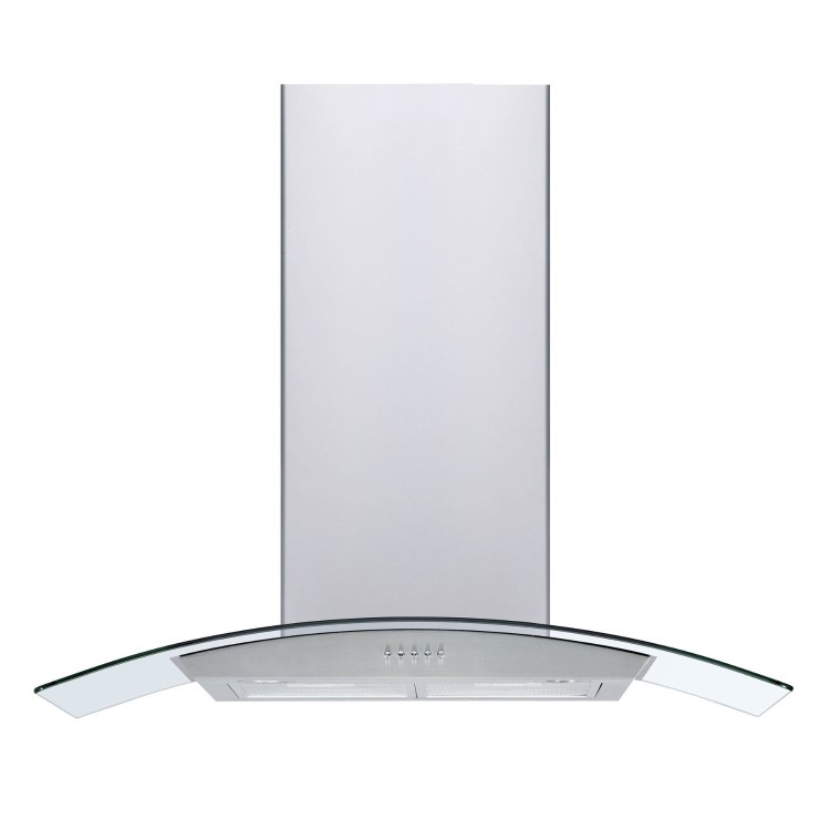 De Santii 70cm Curved Glass Chimney Cooker Hood - Stainless Steel