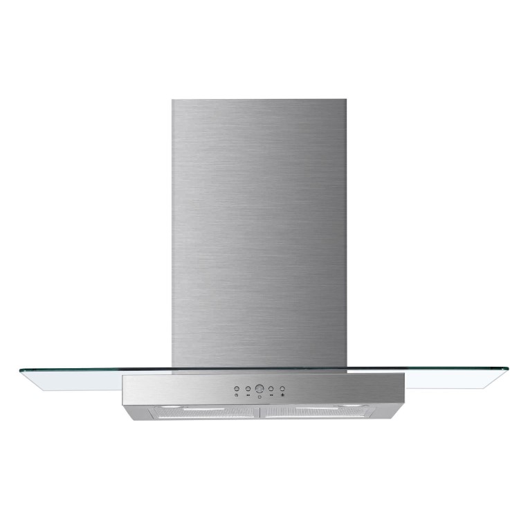 De Santii 70cm Flat Glass Chimney Cooker Hood - Stainless Steel