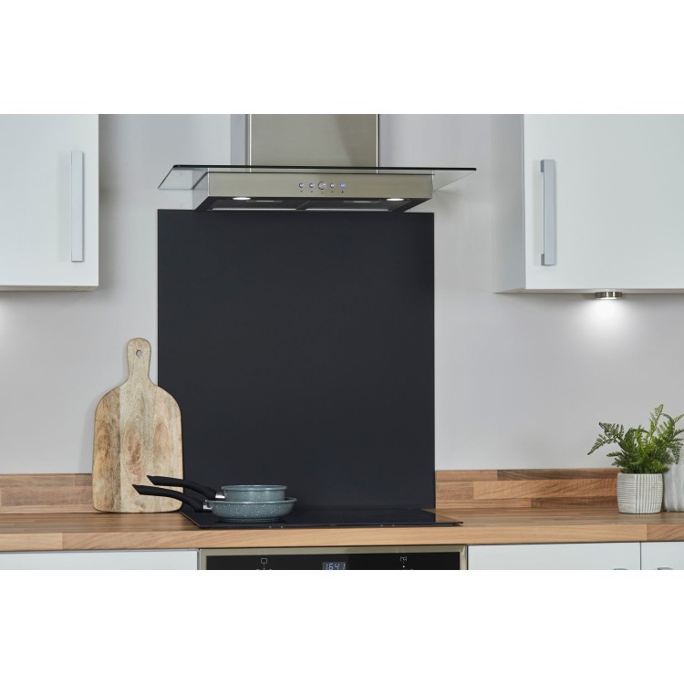 De Santii 70cm Flat Glass Chimney Cooker Hood - Stainless Steel