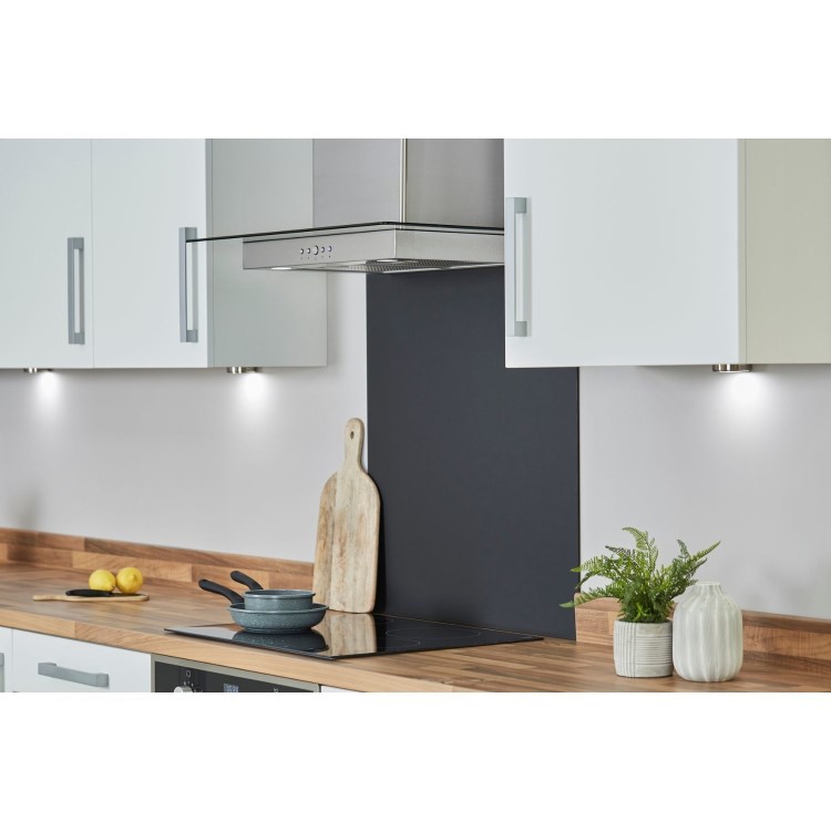 De Santii 70cm Flat Glass Chimney Cooker Hood - Stainless Steel