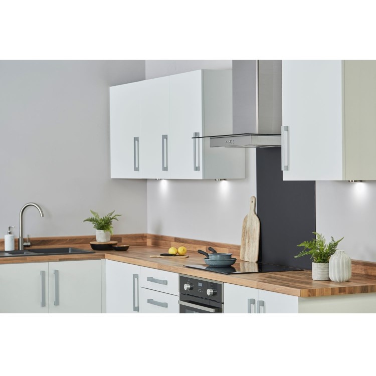 De Santii 70cm Flat Glass Chimney Cooker Hood - Stainless Steel