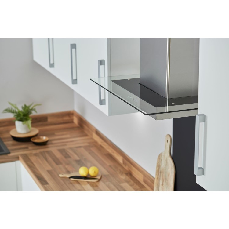 De Santii 70cm Flat Glass Chimney Cooker Hood - Stainless Steel