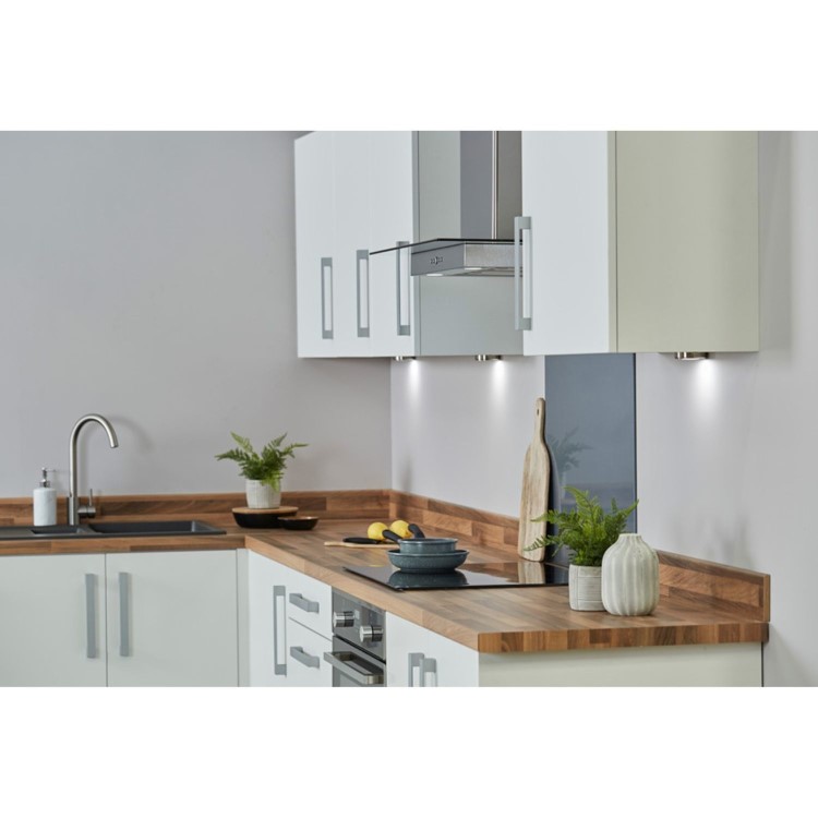De Santii 70cm Flat Glass Chimney Cooker Hood - Stainless Steel