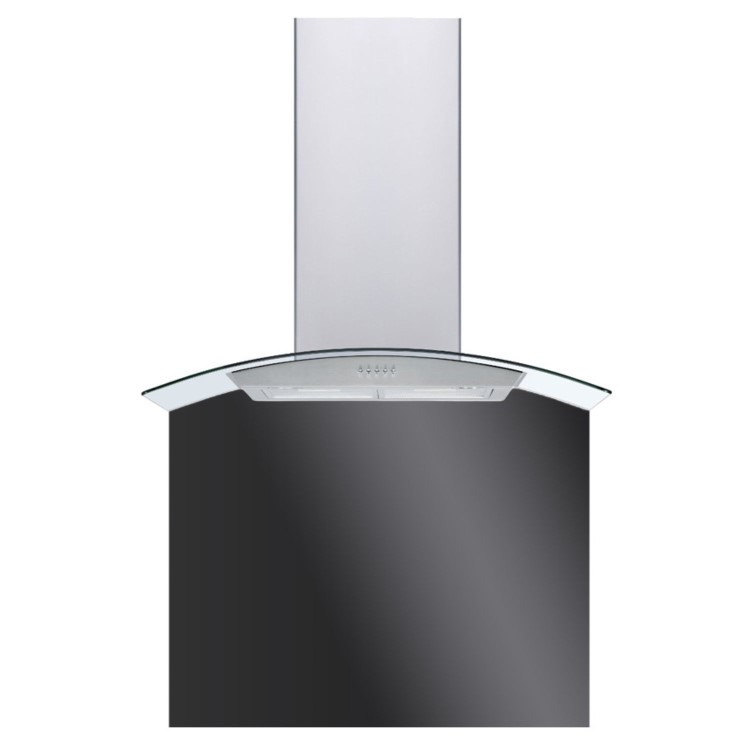 De Santii 70cm Curved Black Glass Splashback