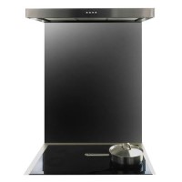 De Santii 700x750mm Toughened Glass Splashback - Black