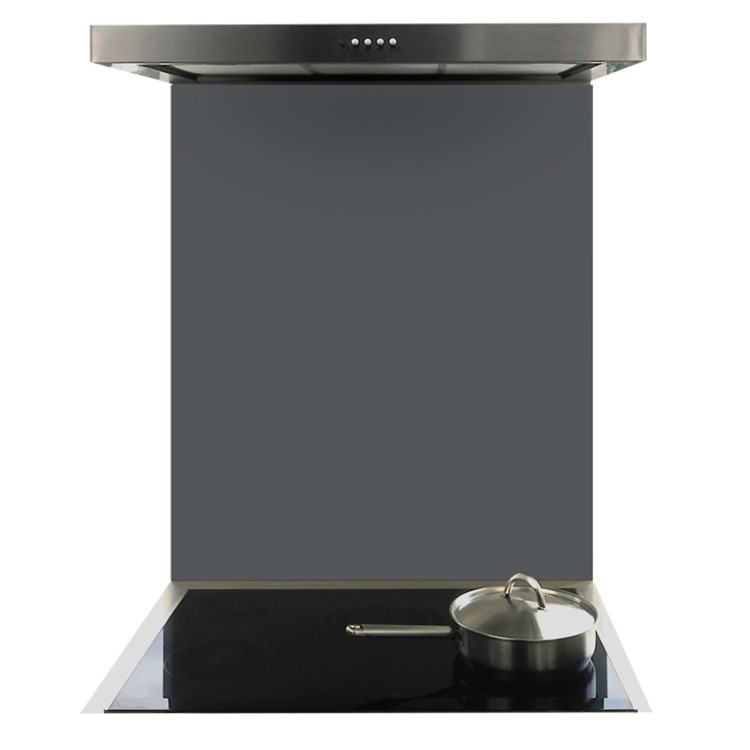 De Santii 700x750mm Toughened Glass Splashback - Charcoal