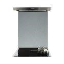 De Santii 700x750mm Toughened Glass Splashback - Dark Pewter