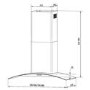De Santii 90cm Curved Glass Cooker Hood - Stainless steel
