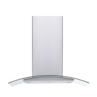 De Santii 90cm Curved Glass Cooker Hood - Stainless steel