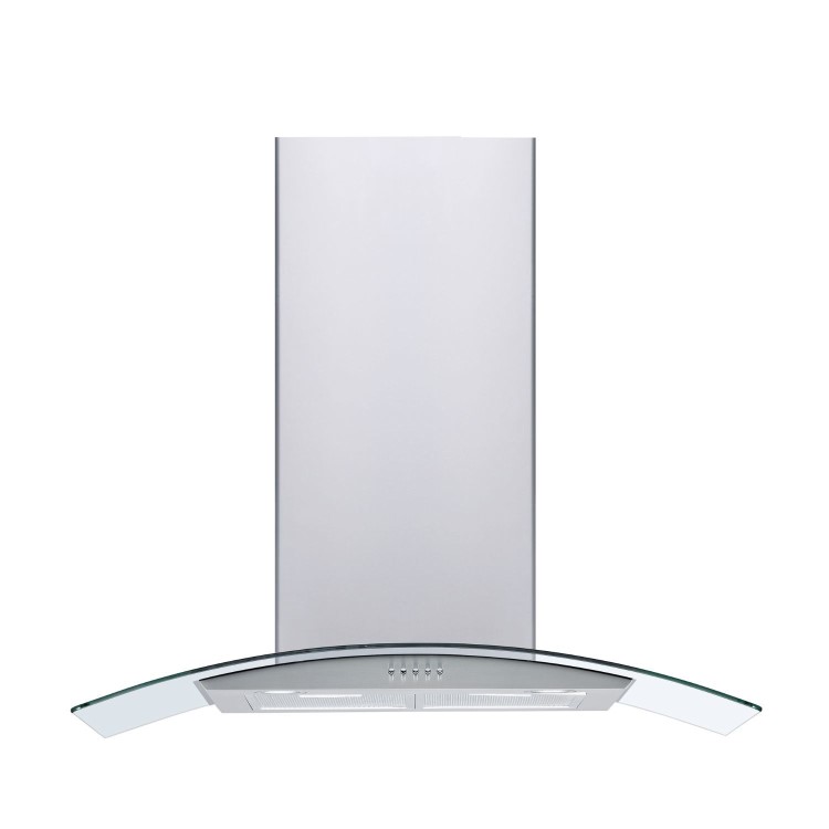 De Santii 90cm Curved Glass Cooker Hood - Stainless steel