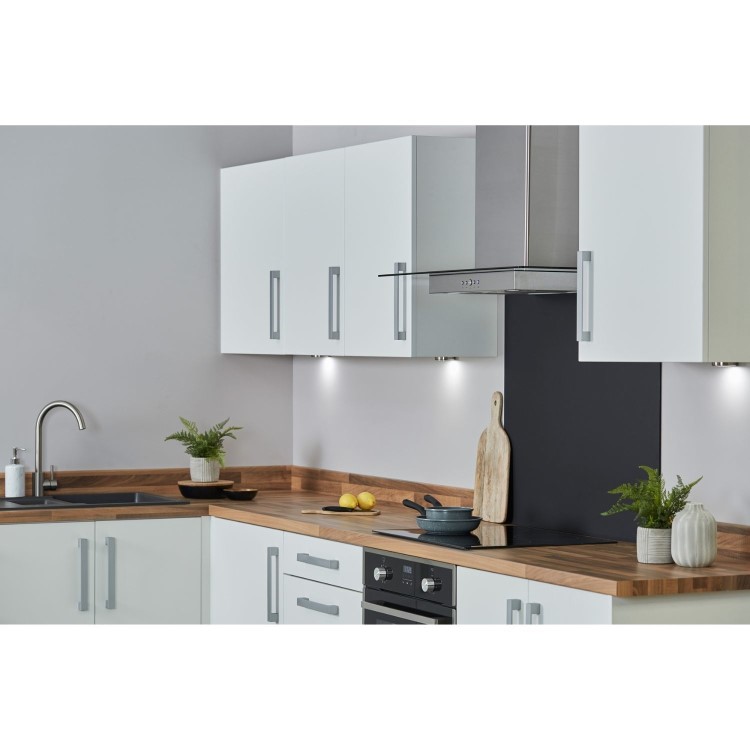 De Santii 60cm Flat Glass Chimney Cooker Hood - Stainless Steel
