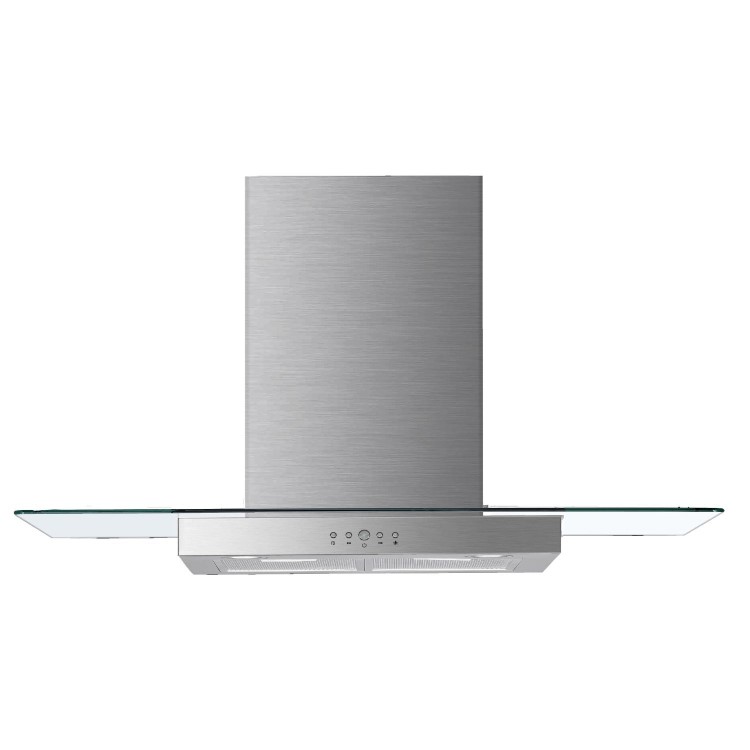 De Santii 60cm Flat Glass Chimney Cooker Hood - Stainless Steel