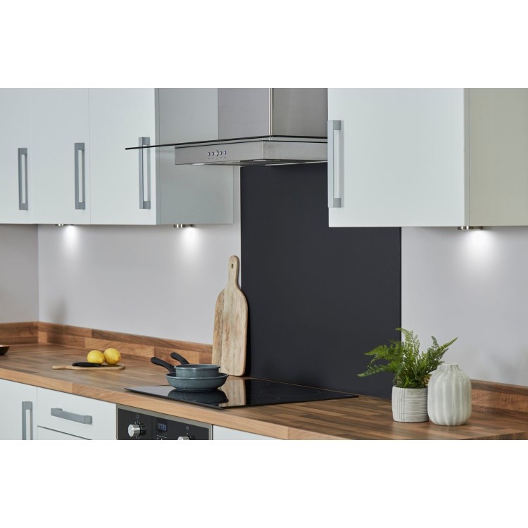 De Santii 60cm Flat Glass Chimney Cooker Hood - Stainless Steel