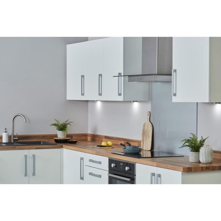 De Santii 60cm Flat Glass Chimney Cooker Hood - Stainless Steel