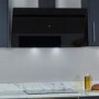De Santii 90cm Chimney Cooker Hood - Black Glass