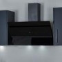 De Santii 90cm Chimney Cooker Hood - Black Glass
