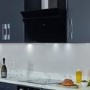 De Santii 90cm Chimney Cooker Hood - Black Glass