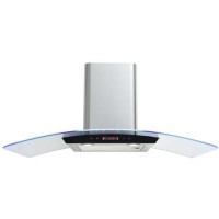 De Santii 90cm Curved Glass Chimney Cooker Hood - Stainless Steel