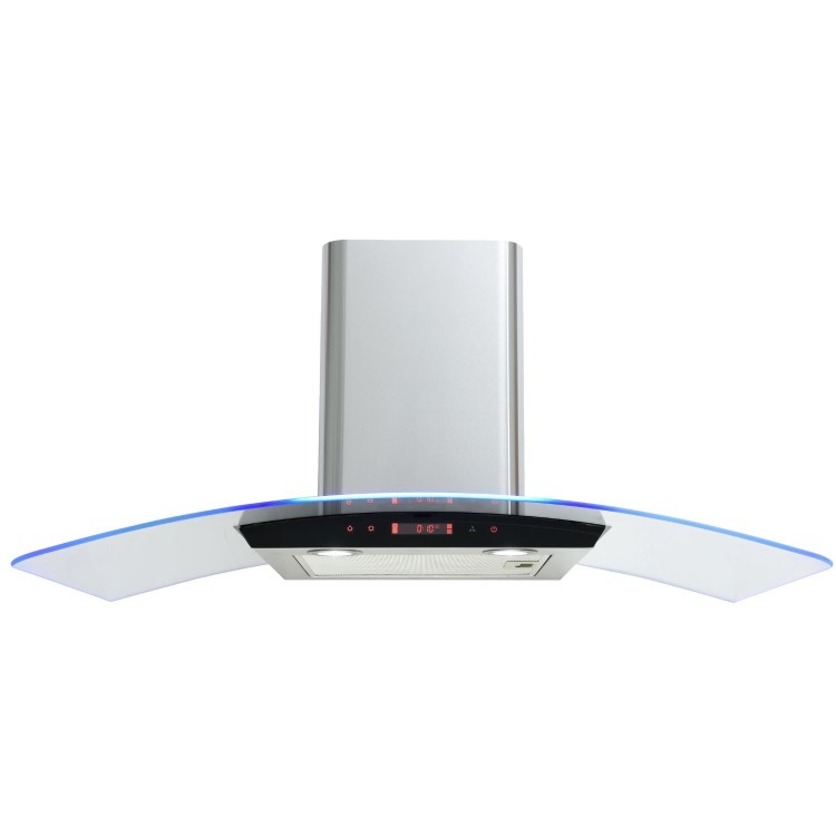De Santii 90cm Curved Glass Chimney Cooker Hood - Stainless Steel