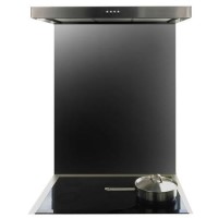 De Santii 900x750mm Toughened Glass Splashback - Black
