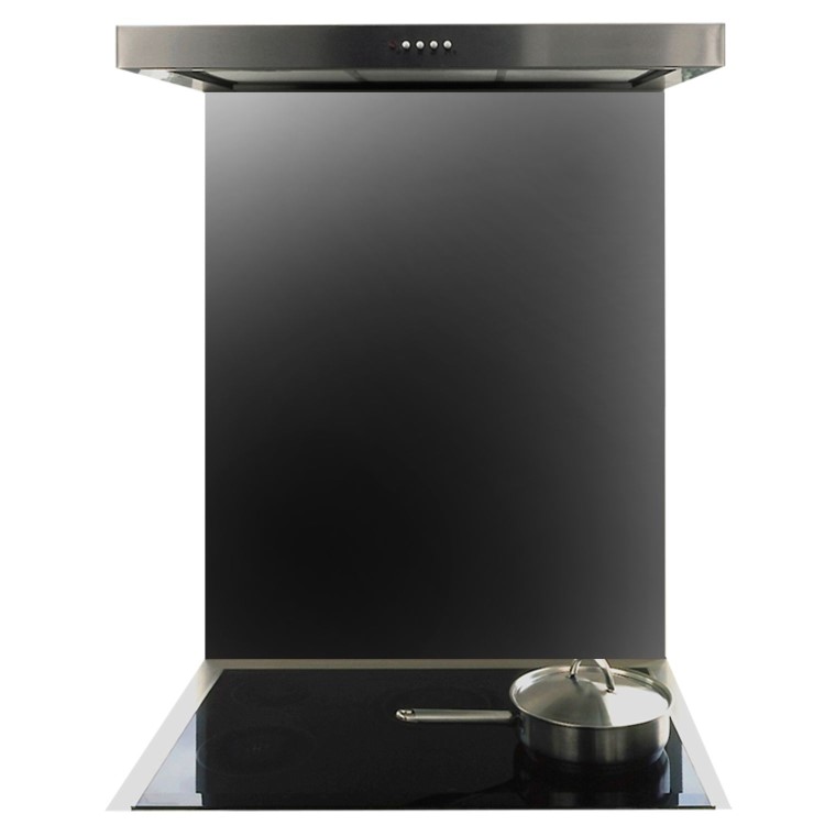 De Santii 900x750mm Toughened Glass Splashback - Black