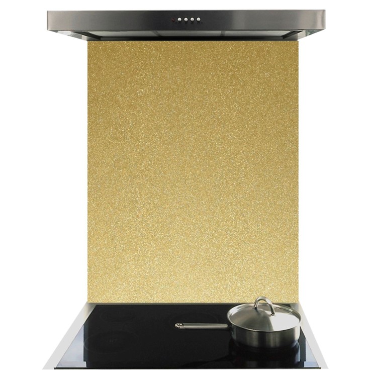 De Santii 900x750mm Toughened Glass Splashback - Brass