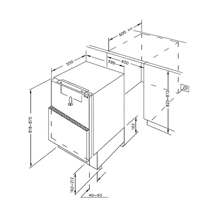 De Santii 135 Litre Integrated Under Counter Fridge - White