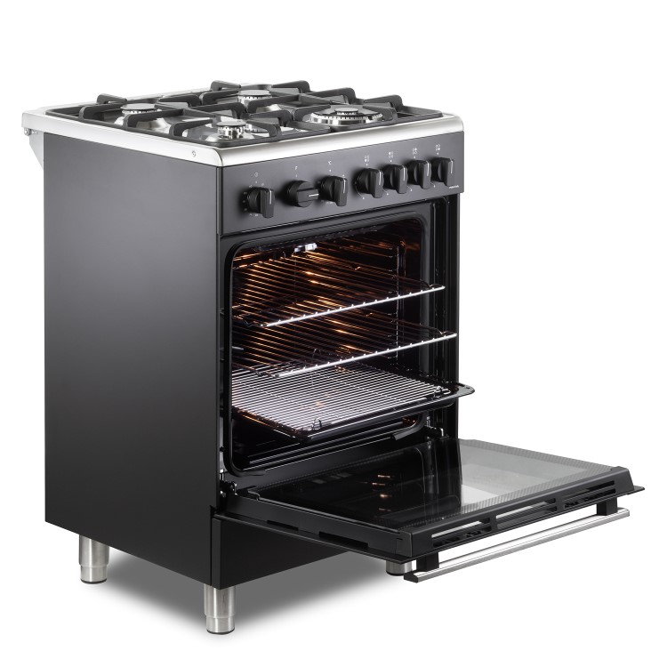 DeLonghi 60cm Gas Cooker - Black