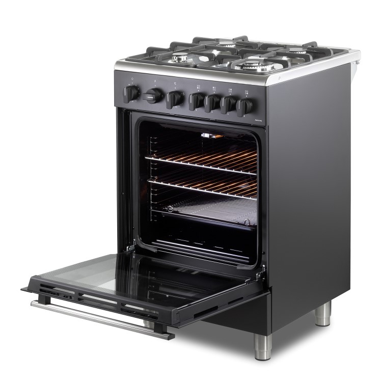 DeLonghi 60cm Gas Cooker - Black