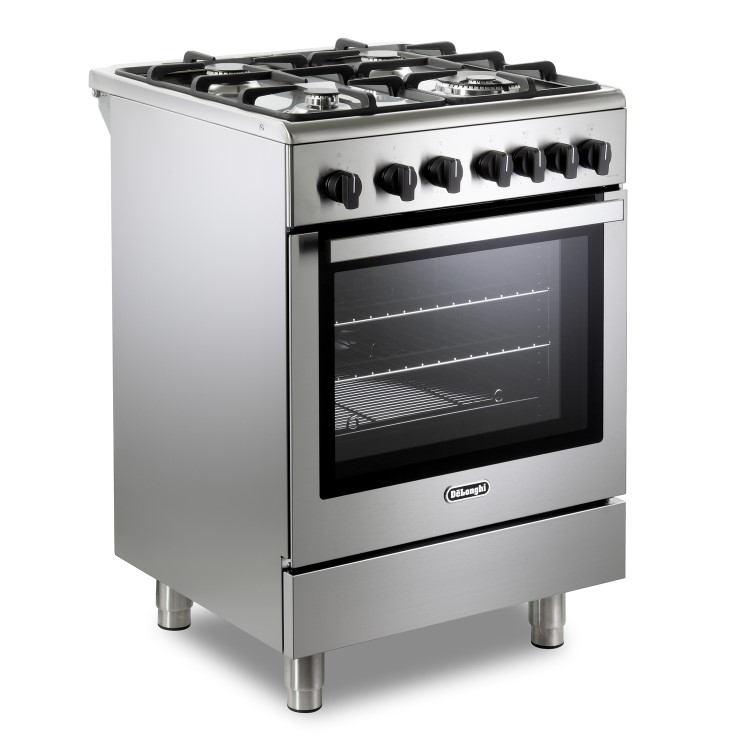 DeLonghi 60cm Gas Cooker - Stainless Steel