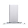 De Santii 90cm Curved Island Cooker Hood - Stainless Steel