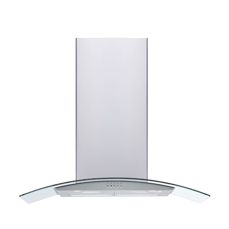 De Santii 90cm Curved Island Cooker Hood - Stainless Steel