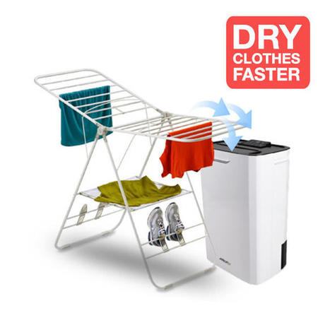 electriQ 8 litre Fast-Dry Desiccant  Dehumidifier with Air Purifier for 2-5 bed House