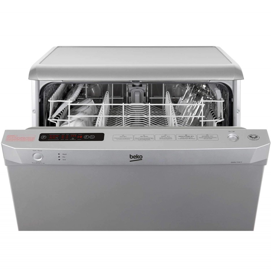 Beko DSFN1534S 12 Place Freestanding Dishwasher Silver Appliances Direct